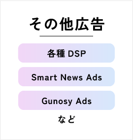 その他広告「各種DSP」「Smart News Ads」「Gunosy Ads」など